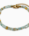 Amazonite Stone/Gold Short Necklace