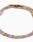 Pink Opal Stone/Gold Short Necklace