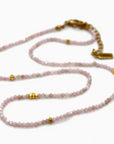 Pink Opal Stone/Gold Short Necklace