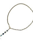 Gold Lariat w/Kyanite, Moonstone and