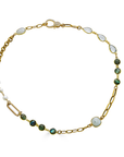 Gold Moonstone Kyanite Aquama Short Neck