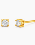 4MM CZ Prong Stud 14K GP