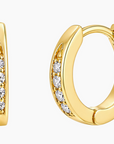 Four-Stone Cz Huggie Hoop Earrings