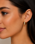 Four-Stone Cz Huggie Hoop Earrings