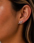 Textured Snake Studs Rhodium Plated