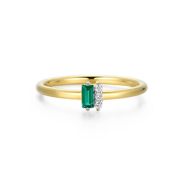 Emerald Baguette Ring Gold 7