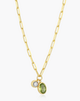 August Birthstone Necklace - Gold
