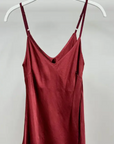 Adjustable Strap Silky Tank Top - Wine