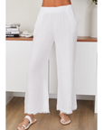 Linen Pant With Fringe Hem and Pockets
