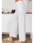 Linen Pant With Fringe Hem and Pockets
