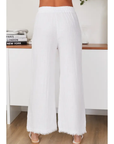 Linen Pant With Fringe Hem and Pockets