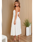 Belted Strapless Midi Dress
