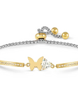 Milleluci CZ Heart & Butterfly Gold