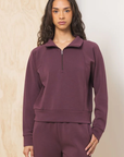 Merlot Truffle Cloud Fleece Collared Zip