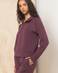 Merlot Truffle Cloud Fleece Collared Zip