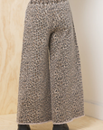Leopard Stretch Denim Wide Leg