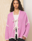 Pink Tie Front Cardigan