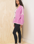 Pink Tie Front Cardigan