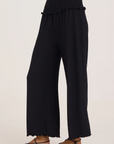 Rib Knit Smocked Wide Leg Pants