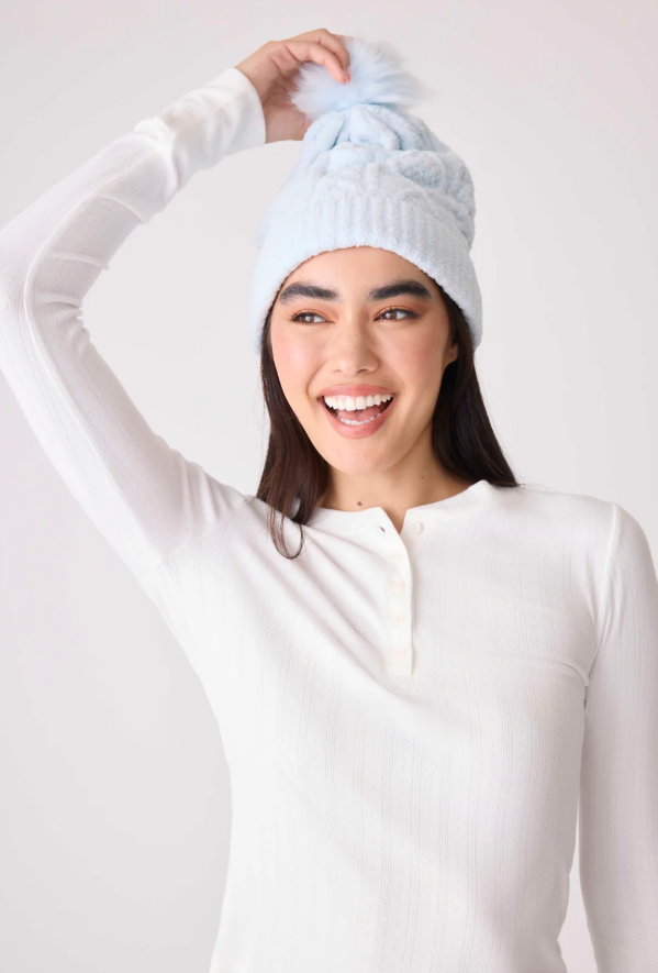 Chenille Cozy Cable Beanie - Air Blue – Attachments & Sage display picture 1