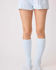 Chenille Cozy Cable Socks - Air Blue