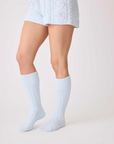 Chenille Cozy Cable Socks - Air Blue