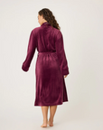 Velvety Velour Robe - Bordeaux