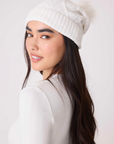 Chenille Cozy Cable Beanie - Ivory