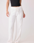 Chenille Cable Lounge Pant - Ivory