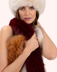 Elsa 3-tone Scarf - Damson/Mocca/Cream