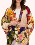 Mid-Length Kimono - Cream Posy