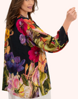Mid-Length Kimono - Midnight Posy