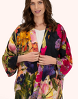 Mid-Length Kimono - Midnight Posy