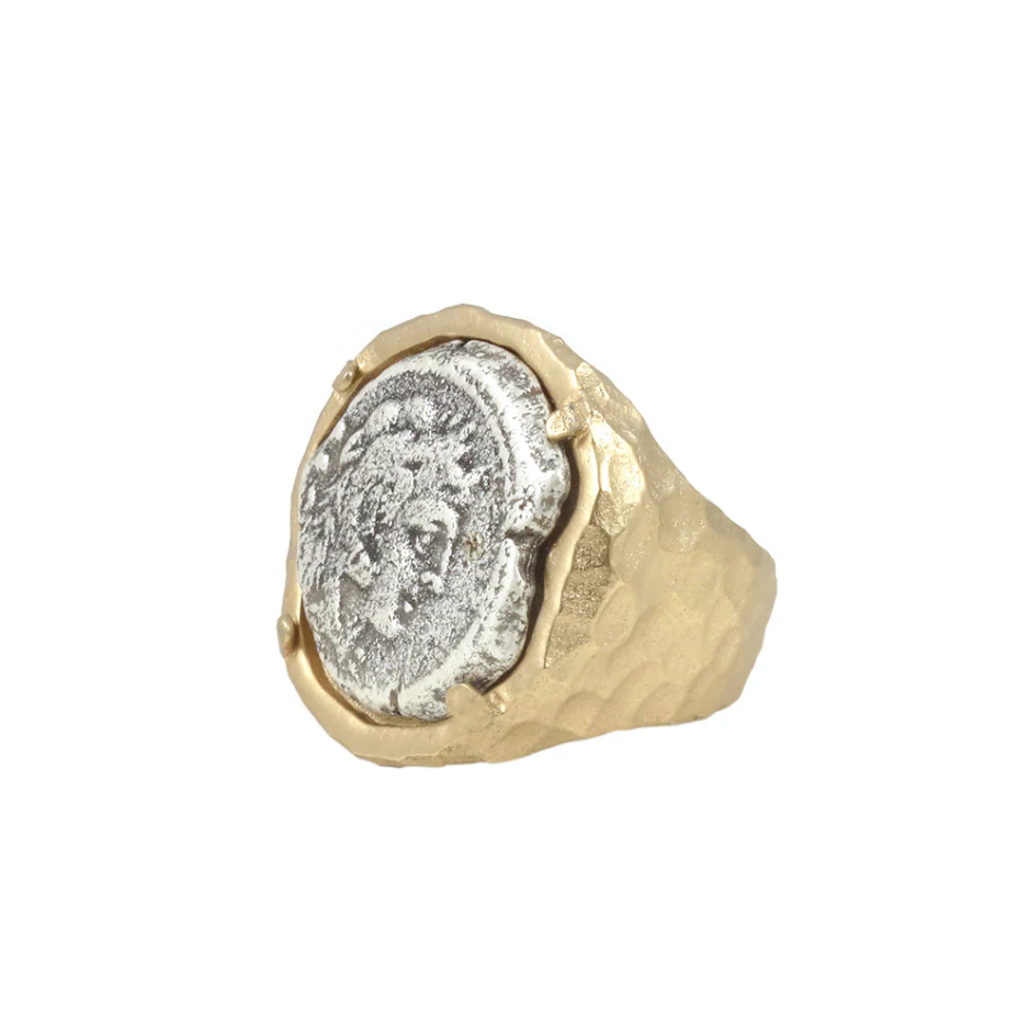Gold Fira Framed Coin Ring