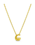 Bubble Letter Necklace - C Gold