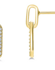 Elongated Drop Link Post Earring Gold