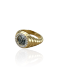 Gold Scallloped Poppy Coin Ring