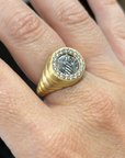 Gold Scallloped Poppy Coin Ring