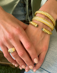 Gold Velen Crystal Inlay Bangle