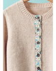FLORAL TRIM CARDIGAN