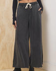 Charcoal Tencel Wide Leg Pant