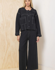 Sweater Jacket With Contrast Stitch