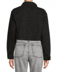 Black Rhinestone Denim Crop Jacket