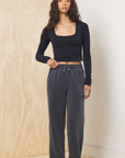 Graphite Luxe Cloud Wide Leg Pant