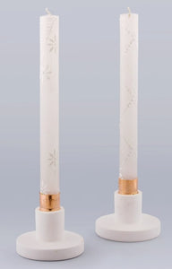 9" Taper Candle Pair White