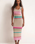 Ibiza Stripe Sweater Dress Natural