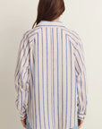The Perfect Striped Linen Top - Blue