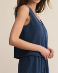Solace Jersey Denim Top Indigo