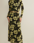Eda Ren Floral Mesh Midi Skirt