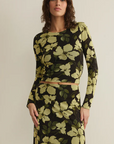 Taysha Ren Floral Mesh Top
